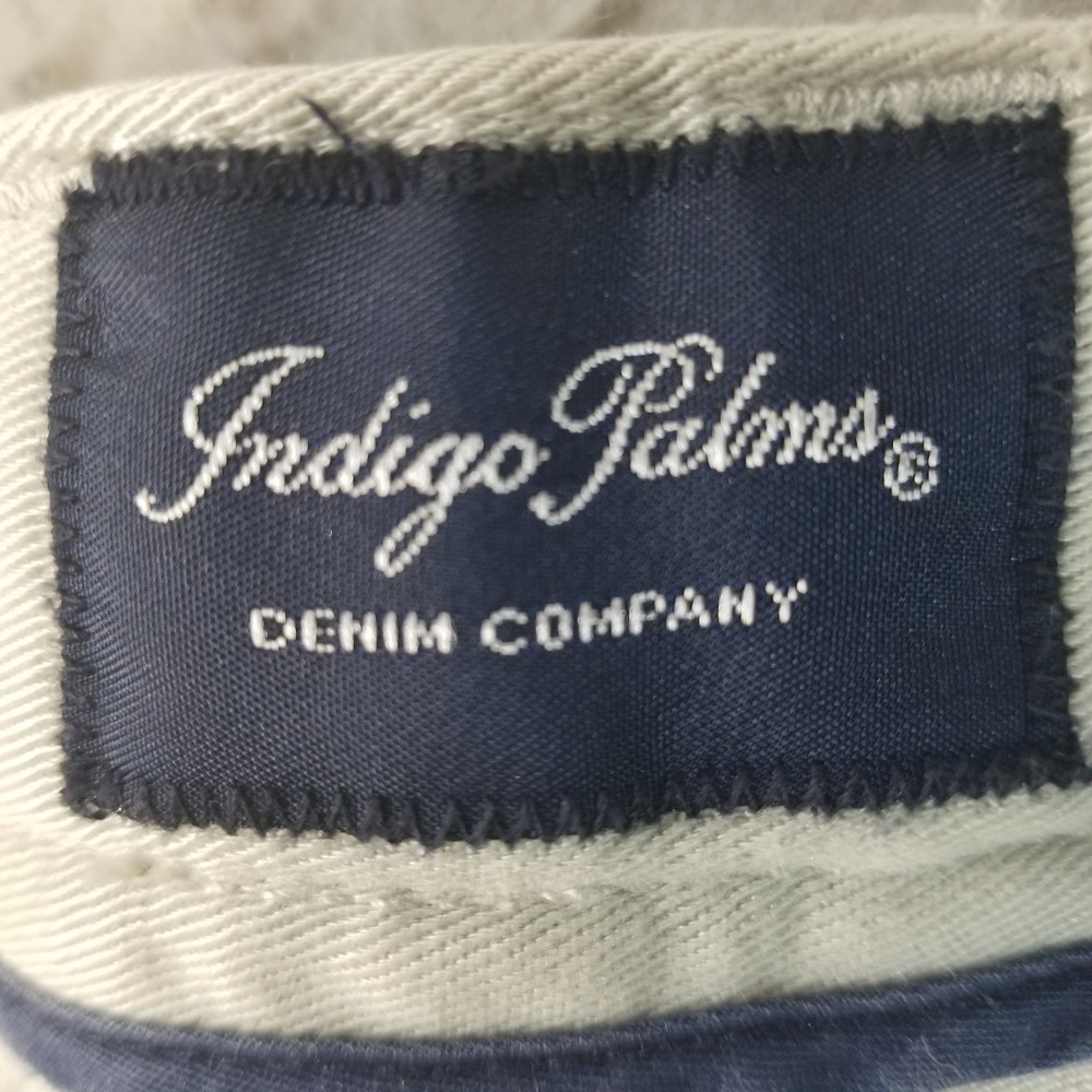 Indigo Palms Pants Men 36x32‎ Cream Classic Fit Tencel Cotton Straight Khaki - Picture 6 of 10